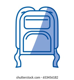 blue shading silhouette of backpack vector illustration