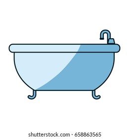 Blue Shading Silhouette Bathtub Icon Vector Stock Vector (Royalty Free ...