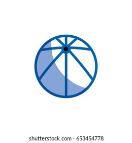 blue shading silhouette of beach ball vector illustration