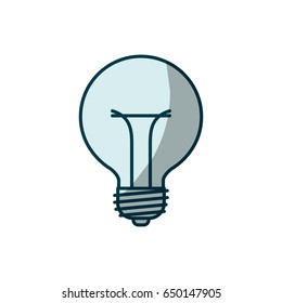 blue shading silhouette of bulb light icon vector illustration