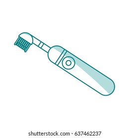 blue shading silhouette cartoon electric toothbrush for dental care