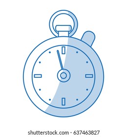 blue shading silhouette cartoon stopwatch icon