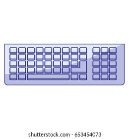 blue shading silhouette of computer keyboard vector illustration