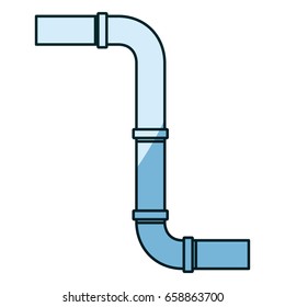 blue shading silhouette of drain pipe vector illustration