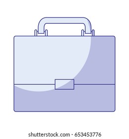 blue shading silhouette of executive briefcase vector illustration