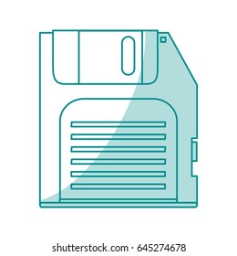 blue shading silhouette of floppy disk