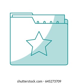 blue shading silhouette of folder with files sheet
