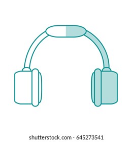 blue shading silhouette of headset stereo sound