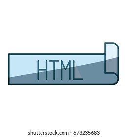 blue shading silhouette label text of html vector illustration