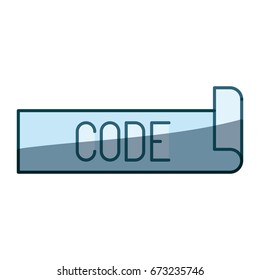 blue shading silhouette label text of code vector illustration