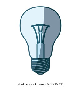 blue shading silhouette of light bulb icon vector illustration