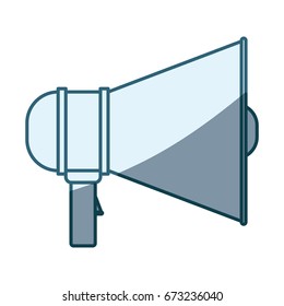 blue shading silhouette of megaphone icon vector illustration