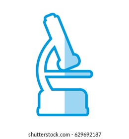 blue shading silhouette of microscope tool icon flat vector illustration