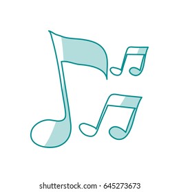 blue shading silhouette of musical notes