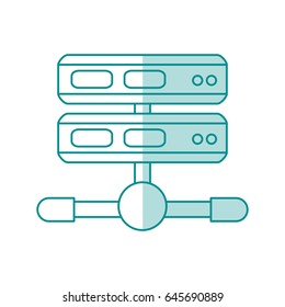 blue shading silhouette of network server