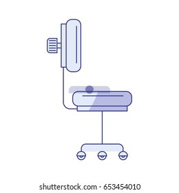 blue shading silhouette of office chair side view vector illustration