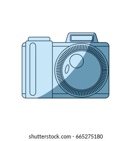 blue shading silhouette of photo camera vector illustration