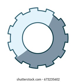 blue shading silhouette of pinion model two vector illustration