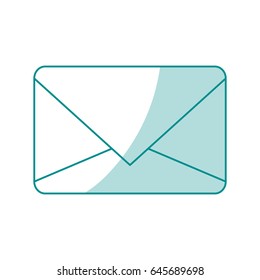 blue shading silhouette of sealed envelope mail