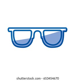 blue shading silhouette of sunglasses icon vector illustration