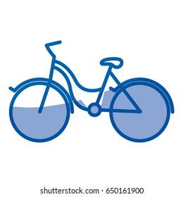 blue shading silhouette of tourist bike icon vector illustration