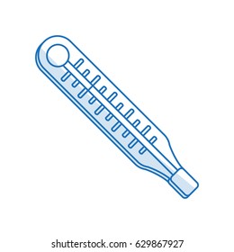 blue shading thermometer with temperature scale in colors