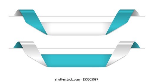 blue shadowed blank stripes bookmarks on the white background for web