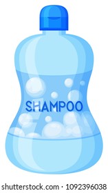 A Blue Shampoo Bottle on White Background illustration