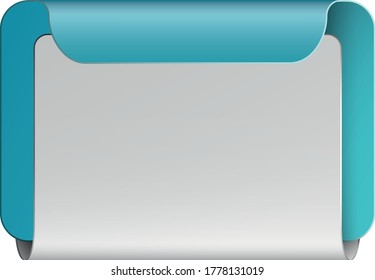 Blue shape with bright space for text