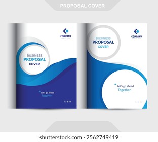 Blue Shape Corporate Business Proposal cover Design  Template