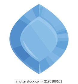Vector de dibujos animados de iconos de forma azul. Gema de piedra. Lujo esmeralda