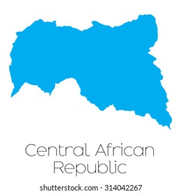 A Blue shape with name of the country of Central African Republic