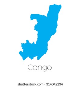 A Blue shape with name of the country of Congo