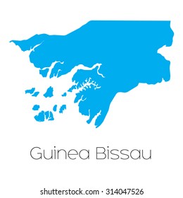 A Blue shape with name of the country of Guinea Bissau