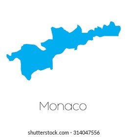 A Blue shape with name of the country of Monaco