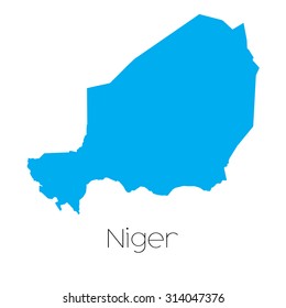 A Blue shape with name of the country of Niger