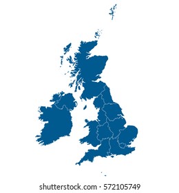 A Blue shape with name of the country of United Kingdom