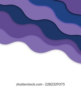 Blue shape with shadow background white space for text. Vector illustration. 