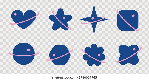 blue shape with star ring transperant set