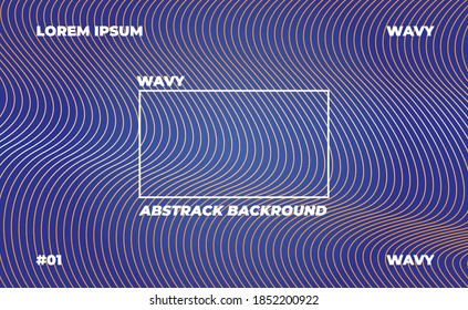 Blue Shapes. Abstract Poster with Distortion of Wave Stripes. Vector Gradient Background. 3d and Light Effect. Minimal Template. Blue wavy line Composition. for Web Page, backround, poster, etc.