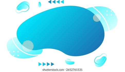 Blue shapes isolated on white background. Geometric liquid form template