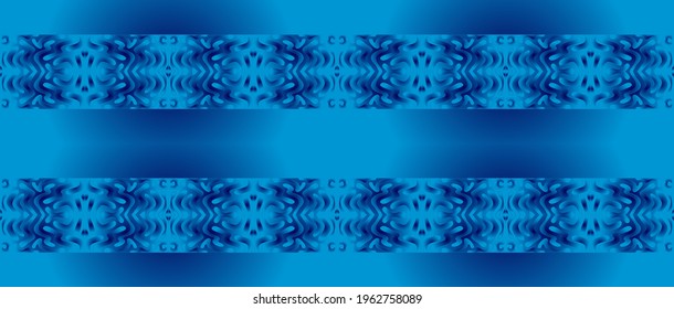 Blue shapes in a pattern on a striped background. For textures and design.