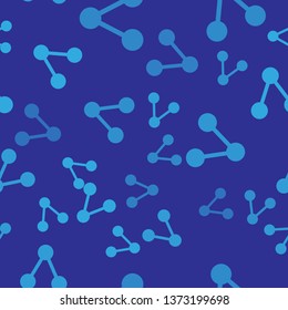 Blue Share icon isolated seamless pattern on blue background. Share, sharing, communication pictogram, social media, connection, network, distribute sign. Vector Illustration