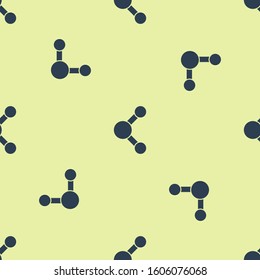 Blue Share icon isolated seamless pattern on yellow background. Sharing, communication pictogram, social media, connection, network, distribute sign.  Vector Illustration