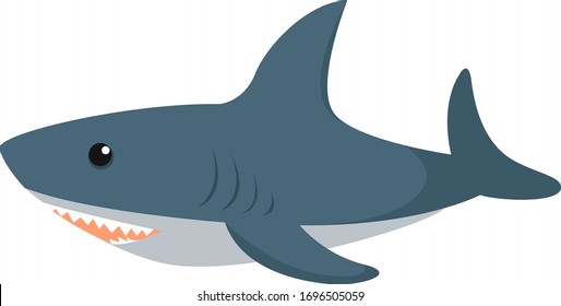 Blue shark, illustration, vector on white background