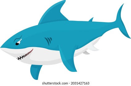 blue shark isolated in white background