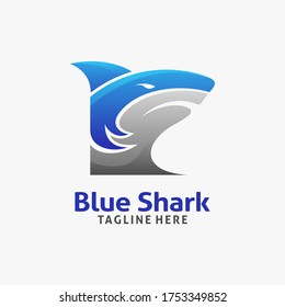 Blue shark logo design inspiration