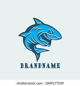 Blue shark logo, suitable for business logos, brands, teams, communities or whatever.