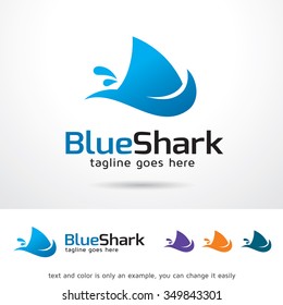 Blue Shark Logo Template Design Vector