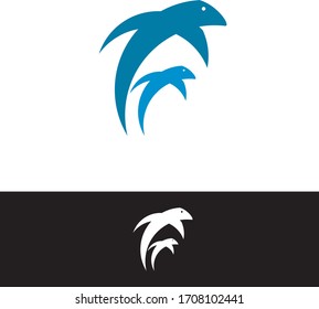 plantilla de logotipo de tiburón azul puede utilizar este logotipo para empresas 